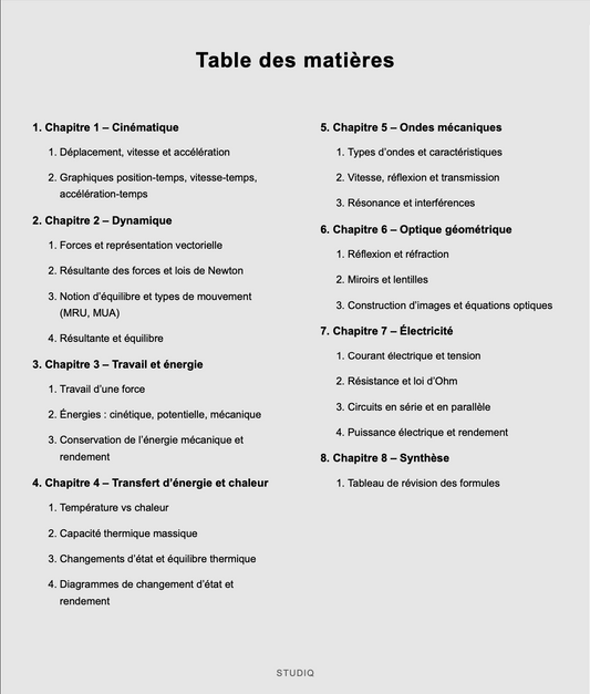 Physique secondaire 5 - résumé